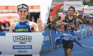 Alex Yee świętuje zwycięstwo, być może ustanawiając rekord świata na 10 km.
