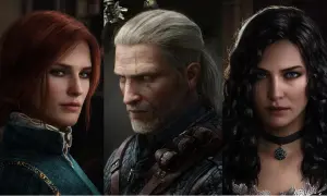 Triss i Yen, dwie potężne czarodziejki, obok wiedźmina.