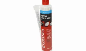 Uniwersalna kotwa wklejana Koelner bez styrenu, 300 ml. Idealna do montażu w pustych podłożach i betonie, zapewnia dużą wytrzymałość połączeń.