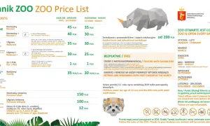 Cennik Zoo Warszawa: bilety normalne od 35 PLN, ulgowe od 25 PLN, rodzinne 35 PLN/os. Sprawdź ceny i godziny otwarcia.