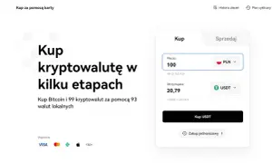 Interfejs giełdy kryptowalut OKX z opcją zakupu kryptowalut za PLN.