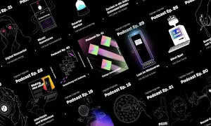 Illustrationen zu kritische medien, Podcasts und digitale Themen wie Metaverse, E-Commerce und Design.