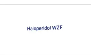 Napis "Haloperidol WZF" na białym tle.