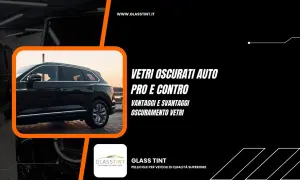 Un SUV nero con vetri scuri, pronto per affrontare ogni avventura. Scopri i pro e contro dell'oscuramento vetri auto.