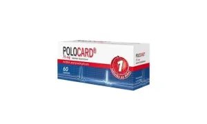 Opakowanie leku Polocard 75 mg, zawierające 60 tabletek dojelitowych z kwasem acetylosalicylowym. Zalecane 1 tabletka na dobę.