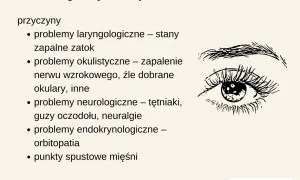 Ból oczu i głowy może mieć różne przyczyny: problemy z zatokami, wzrokiem, neurologiczne, endokrynologiczne i punkty spustowe mięśni.