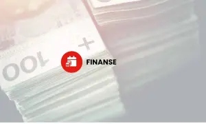Stos banknotów 100 zł z ikoną kalendarza i napisem FINANSE. Pit 6.
