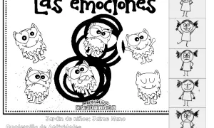 Fichas cuaderno de emociones para imprimir con divertidos monstruos y niñas expresando diferentes sentimientos.