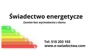 Energetyczna skala ocen (A-G) obok napisu "Świadectwo energetyczne".