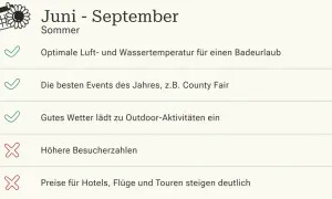 Juni-September: Sommer in L.A. mit optimalem Wetter für Badeurlaub & Events. Nachteile: mehr Besucher, höhere Preise. Beste Reisezeit für L.A.