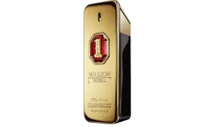 Złoty flakon perfum Paco Rabanne 1 Million Royal, symbol luksusu i bogactwa, niczym sztabka złota.