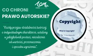 Prawo autorskie chroni każdy przejaw działalności twórczej. Na zdjęciu widać fragment dokumentu z napisem "Copyright", symbolizujący ochronę utworu.