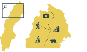 Eine Schweden Route mit dem Auto: Wandern, Kanufahren, Wasserfall und Bären beobachten.