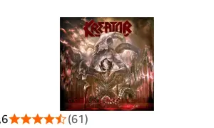 Okładka albumu Kreator "Gods of Violence" z mroczną, demoniczną postacią i czaszkami.