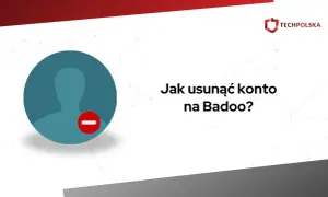 Ikona profilu z czerwonym znakiem minus. Tekst: "Jak usunąć konto na Badoo?".