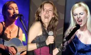 Trzy wokalistki Varius Manx: Kasia Stankiewicz, Anita Lipnicka i Monika Kuszyńska w akcji na scenie.