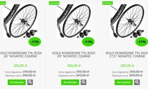 Koła rowerowe tylne Excalibur w rozmiarach 26", 27,5" i 29". Sprawdź aktualny rozmiar kol rower i cenę.