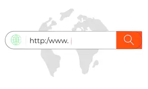 Pasek wyszukiwania z ikoną globu i tekstem "http://www.", sugerujący skracanie linków z własną nazwą.