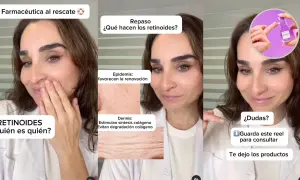 Farmacéutica explica beneficios de retinoides, incluyendo el acetato de retinilo, para la piel. Muestra cómo actúan en epidermis y dermis.