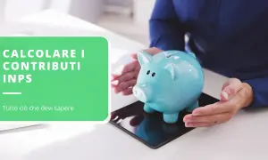 Calcolare i contributi figurativi INPS: una guida per capire come funzionano e cosa sono, con un salvadanaio azzurro a simboleggiare il risparmio.