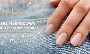 Delikatne, perłowe lakiery hybrydowe na krótkich paznokciach. Idealny kolor na każdą okazję.