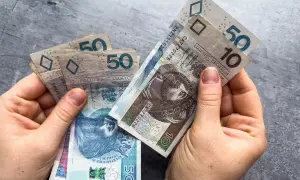 Dłonie trzymają polskie banknoty 10 i 50 zł. Sprawdź, kto może starać się o ponowne przeliczenie emerytury.