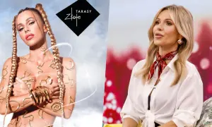 Dwie kobiety: jedna z ozdobami na ciele, druga w białej koszuli i czerwonej chuście.