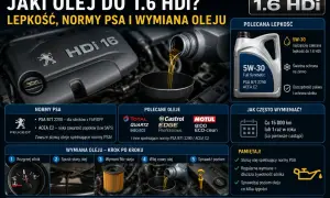 Olej 5W-30 do silnika 1.6 HDi, z normami PSA B71 2290 i ACEA C2. Wymiana co 15 tys. km lub raz w roku.