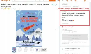 Nuty 22 kolęd na dzwonki chromatyczne, łatwe, literowe, z naklejkami i nagraniami mp3. Ostatnia aukcja, nuty zakupiły 22 osoby.