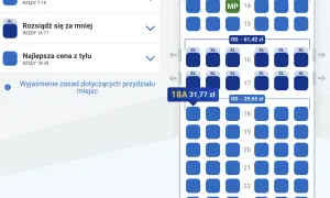 Wybór miejsca 18A kosztuje 31,77 zł. Sprawdzam, ile kosztuje przebukowanie biletu Ryanair, by wybrać lepsze miejsce.