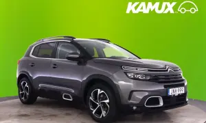 Grå Citroën C5 Aircross begagnad SUV med takräcken och snygga fälgar. Perfekt för familjen som söker komfort och stil.