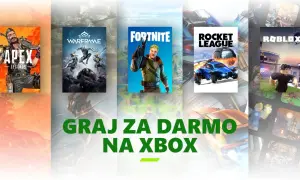 Graj za darmo na Xbox! Zobacz okładki gier: Apex Legends, Warframe, Fortnite, Rocket League i Roblox.