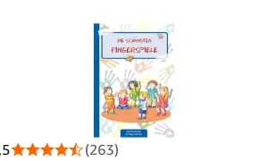 Buntes Buchcover mit Kindern, die Finger- und Bewegungsspiele im Kindergarten spielen. "Die schönsten Fingerspiele" ist der Titel.