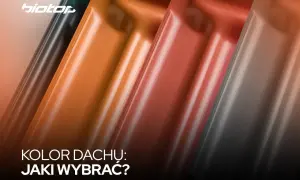 Sześć dachówek w różnych kolorach: ciemnozielony, pomarańczowy, ceglasty, rudy i grafitowy. Wybierz idealne kolory dachów dla swojego domu.