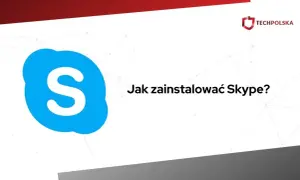 Logo Skype i tekst "Jak zainstalować Skype na komputerze?".
