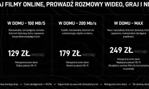 Internet od Elona Muska: wybierz pakiet 100, 200 lub MAX Mb/s dla domu. Oglądaj filmy, graj, pracuj bez ograniczeń.