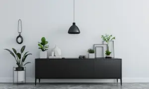 Jakie zalety ma czarna komoda loft w salonie, by podkreślić nowoczesny styl?