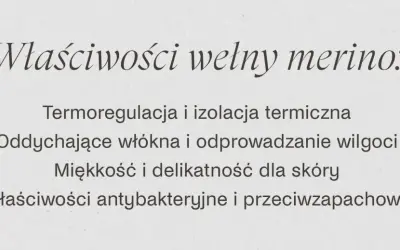 Właściwości wełny merino: termoregulacja, oddychalność, miękkość, antybakteryjność. Poznaj zalety i wady tej wyjątkowej wełny.