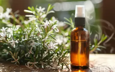 Naturalny spray z rozmarynem, który odstrasza komary w nocy.