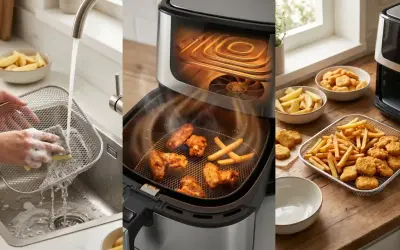 Czyszczenie i gotowanie w airfryerze: od umywania koszyka po pyszne frytki i nuggetsy. To jest airfryer, który ułatwia życie.
