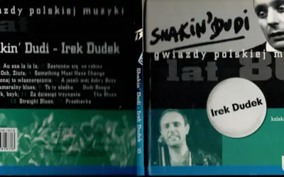 Okładka płyty "Shakin' Dudi - Irek Dudek" z utworami artysty. Kolekcja "Gwiazdy polskiej muzyki lat 80.".
