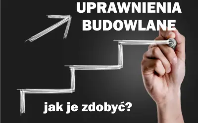 Droga do zdobycia uprawnień budowlanych elektrycznych. Ręka rysuje schody kariery i strzałkę w górę.