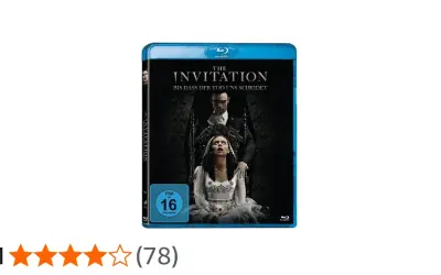 Blu-ray-Hülle "The Invitation - Bis dass der Tod uns scheidet" mit bedrohlichem Mann und Frau im Brautkleid. FSK 16.