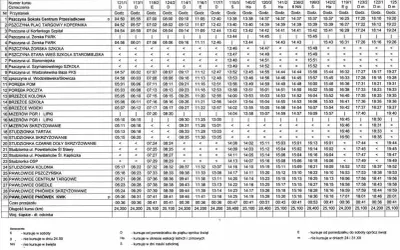 Rozkład jazdy Hrubieszów - Warszawa: kursy z Pszczyny, Brzeźce, Mizerów, Studzionka, Pawłowice.