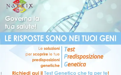 Scopri le tue predisposizioni genetiche con il Test Genetico Natrix Lab. Le risposte per la tua salute sono nei tuoi geni.
