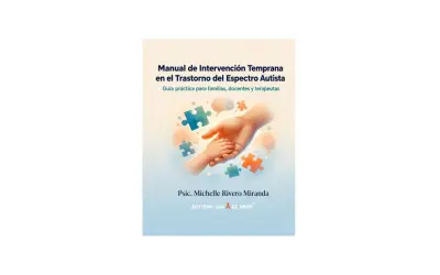 Manual de intervención temprana en el TEA. Imagen de manos unidas y piezas de rompecabezas, simbolizando la ABA therapy y el apoyo a familias.