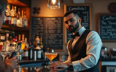 Ile zarabia barman w hotelu w Polsce? Mediana, napiwki i realne stawki.