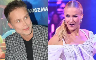 Mężczyzna w kratkę i kobieta w błyszczącej sukience. Czy to Sara Janicka i jej mąż?