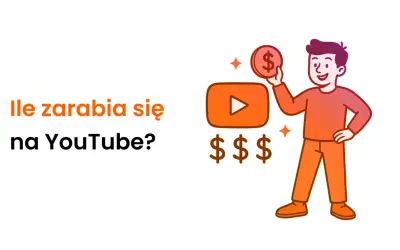 Ile zarabia się na YouTube? Ilustracja przedstawia chłopca z monetą i symbolem YouTube, sugerując zarobki.