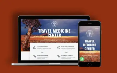 Strona wizytówka przykład: Travel Medicine Center, specjalistyczny gabinet medycyny podróży. Informacje o przygotowaniu do wyjazdu, szczepieniach i profilaktyce.
